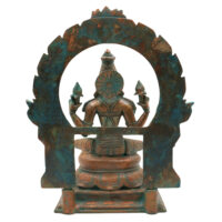 Bronze Handcrafted Panchaloha Lakshmi Idol | South Indian Mahalakshmi Murti for Temple, Pooja & Home Decor, Brown, 13 Inch, 1 Piece - Image 5