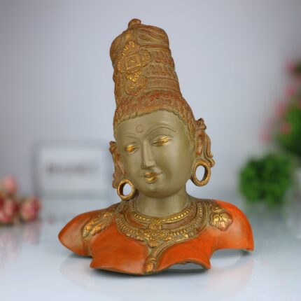 Brass Parvati Face Idol