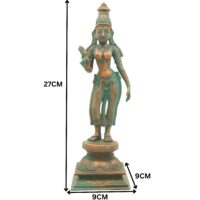 Bronze Bhu Devi Idol | Panchaloha Bhudevi Statue | Prithvi Mata Chola Art Figurine | Vasundhara Handmade Panchdhatu Sculpture, Brown, 10.5 Inch, 1 Piece - Image 6
