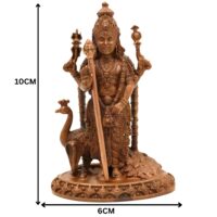 Handcrafted Bronze Murugan Idol, Panchaloha Subramanya Statue, Skanda Velan Deity Sculpture, Chola Art South India Murugan, Brown, 4 Inch, 1 Piece - Image 6