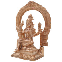 Bronze Rajarajeshwari Idol with Prabhavali, Raja Rajeshwari Murti, Panchaloha Goddess Statue, Lalitha Tripura Sundari, Chola Art Sculpture, Gold, 6.5 Inch, 1 Piece - Image 4