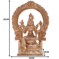 Bronze Rajarajeshwari Idol with Prabhavali, Raja Rajeshwari Murti, Panchaloha Goddess Statue, Lalitha Tripura Sundari, Chola Art Sculpture, Gold, 6.5 Inch, 1 Piece - Image 6