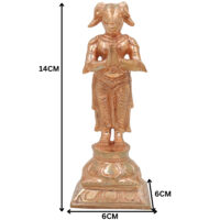 Bronze Handcrafted Prajapati Daksha Idol, Lord Brahma Murti, Panchaloha/Vedic Sculpture, Chola Art Temple & Pooja Statue, Gold, 5.5 Inch, 1 Piece - Image 6