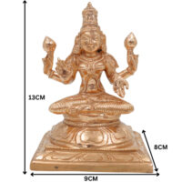 Bronze Handcrafted Lakshmi Idol, Panchaloha & Panchdhatu Murti, Dhanalakshmi, Mahalakshmi, Padmavati, Kamala, Varalakshmi Statue, Gold, 5 Inch, 1 Piece - Image 6
