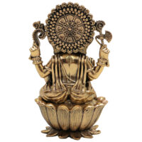 Brass Ganesha Idol, Handcrafted Vinayaka Murti, Siddhivinayak, Ganapati Statue for Home Temple, Pooja, Decor & Gifts, Gold, 4 Inch, 1 Piece - Image 5