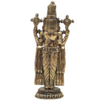 Brass Tirupati Balaji Idol, Venkateswara Murti, Lord Balaji Statue For Car Dashboard, Srinivasa Vigraham for Pooja, Home Decor & Gifts, Gold, 4 Inch, 1 Piece - Image 5