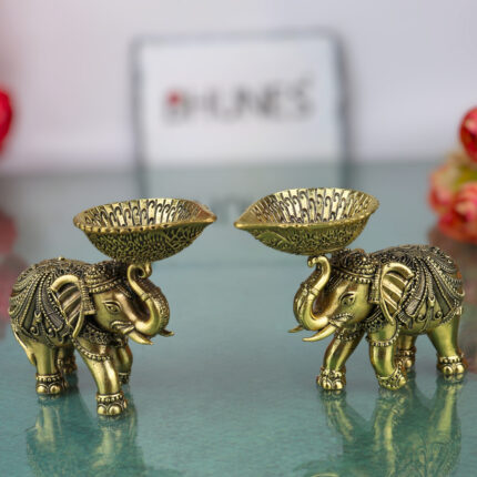 Brass Elephant Diya