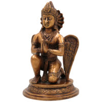 Brass Garud Dev Idol, Handcrafted Murti, Lord Vishnu’s Vehicle Statue for Pooja, Home Decor & Spiritual Gifts, Gold, 9 Inch, 1 Piece - Image 2