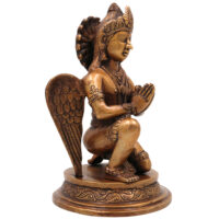 Brass Garud Dev Idol, Handcrafted Murti, Lord Vishnu’s Vehicle Statue for Pooja, Home Decor & Spiritual Gifts, Gold, 9 Inch, 1 Piece - Image 3