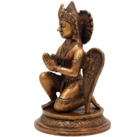Brass Garud Dev Idol, Handcrafted Murti, Lord Vishnu’s Vehicle Statue for Pooja, Home Decor & Spiritual Gifts, Gold, 9 Inch, 1 Piece - Image 4