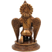Brass Garud Dev Idol, Handcrafted Murti, Lord Vishnu’s Vehicle Statue for Pooja, Home Decor & Spiritual Gifts, Gold, 9 Inch, 1 Piece - Image 5