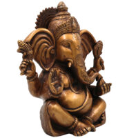 Brass Ganesha Idol, Handcrafted Ganapati Murti, Vinayaka Statue, Hindu Elephant God Sculpture for Pooja, Home Decor & Gifts, Gold, 11 Inch, 1 Piece - Image 3