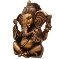 Brass Ganesha Idol, Handcrafted Ganapati Murti, Vinayaka Statue, Hindu Elephant God Sculpture for Pooja, Home Decor & Gifts, Gold, 11 Inch, 1 Piece - Image 4
