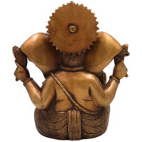 Brass Ganesha Idol, Handcrafted Ganapati Murti, Vinayaka Statue, Hindu Elephant God Sculpture for Pooja, Home Decor & Gifts, Gold, 11 Inch, 1 Piece - Image 5