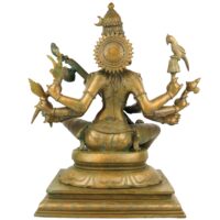 Bronze Handcrafted Matangi Idol | Maa Matangi / Matangi Devi / Shri Matangi Murti | Panchaloha / Chola Art Statue for Puja & Home Decor, Brown, 23.5 Inch, 1 Piece - Image 5