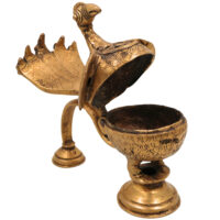 Brass Peacock Dhoopdani, Handcrafted Incense burner, Loban burner home Purifying, Gold, 6.5 Inch, 1 Piece - Image 4