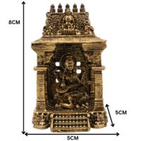 Brass Saraswati Idol | Handcrafted Sharada Murti with Temple | Veena Dhari Saraswati Pratima | Wisdom Goddess Statue | Home Decor & Pooja Showpiece, Gold, 3 Inch, 1 Piece - Image 6