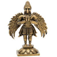 Brass Garuda Dev Idol | Garuda Bhagwan Murti, Vishnuvahana Statue, Garuda Deva Moorthi for Pooja & Home Decor, Gold, 2 Inch, 1 Piece - Image 2