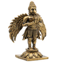 Brass Garuda Dev Idol | Garuda Bhagwan Murti, Vishnuvahana Statue, Garuda Deva Moorthi for Pooja & Home Decor, Gold, 2 Inch, 1 Piece - Image 3
