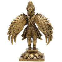 Brass Garuda Dev Idol | Garuda Bhagwan Murti, Vishnuvahana Statue, Garuda Deva Moorthi for Pooja & Home Decor, Gold, 2 Inch, 1 Piece - Image 5