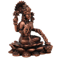 Copper Lakshmi Idol, Tamra Mahalakshmi Murti, Varalakshmi Statue for Pooja, Temple & Home Decor, Brown, 2 Inch, 1 Piece - Image 3