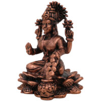 Copper Lakshmi Idol, Tamra Mahalakshmi Murti, Varalakshmi Statue for Pooja, Temple & Home Decor, Brown, 2 Inch, 1 Piece - Image 4