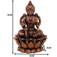 Copper Tamra Lakshmi Idol, Handcrafted Thamira lakshmi Murti, Shri Devi Mahalakshmi Vigraham for Pooja & Home Decor, Brown, 2.5 Inch, 1 Piece - Image 6