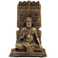 Brass Raghavendra Swamy Idol,Guru Rayaru Mantralaya Vigraham, Sri Raghavendra Theertharu Moorthi for Pooja, Home Temple & Spiritual Decor, Gold, 3 Inch, 1 Piece - Image 2