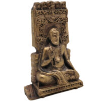 Brass Raghavendra Swamy Idol,Guru Rayaru Mantralaya Vigraham, Sri Raghavendra Theertharu Moorthi for Pooja, Home Temple & Spiritual Decor, Gold, 3 Inch, 1 Piece - Image 3