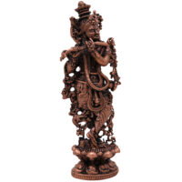 Copper Krishna Idol, Handcrafted Tamra Gopala Murti, Govinda Statue for Pooja, Home Decor & Spiritual Gifts, Brown, 3.5 Inch, 1 Piece - Image 2