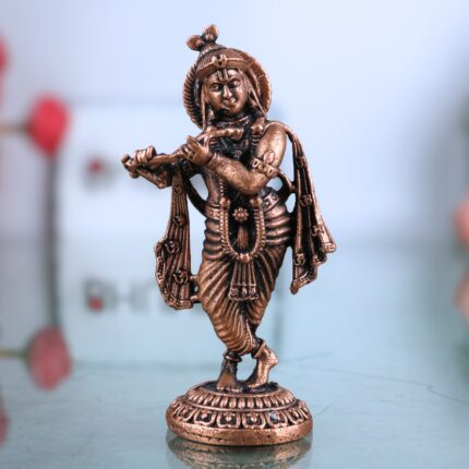 Copper Krishna Idol