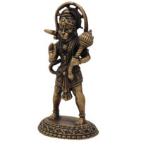 Brass Hanuman Idol, Pavanputra Anjaneya Murti, Bajrangbali Maruti Vigraha, Sankat Mochan Hanuman Statue, Handcrafted Peetal Pital Ram Bhakt Hanuman Moorti for Pooja Home Temple Décor, Gold, 3 Inch, 1 Piece - Image 4