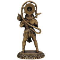 Brass Hanuman Idol, Pavanputra Anjaneya Murti, Bajrangbali Maruti Vigraha, Sankat Mochan Hanuman Statue, Handcrafted Peetal Pital Ram Bhakt Hanuman Moorti for Pooja Home Temple Décor, Gold, 3 Inch, 1 Piece - Image 5