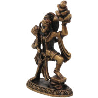 Brass Hanuman Idol, Pital Anjaneya Murti, Bajrangbali Sanjeevini Mountain Statue, Mahaveer Pavanputra Vigraha, Handcrafted Ram Bhakt Hanuman Moorti for Pooja Home Decor, Gold, 2 Inch, 1 Piece - Image 4