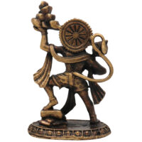 Brass Hanuman Idol, Pital Anjaneya Murti, Bajrangbali Sanjeevini Mountain Statue, Mahaveer Pavanputra Vigraha, Handcrafted Ram Bhakt Hanuman Moorti for Pooja Home Decor, Gold, 2 Inch, 1 Piece - Image 5