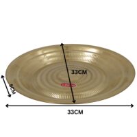 Brass Pooja Thali, Peetal Aarti Plate, Handcrafted Traditional Pital Puja Thambalam for Hindu Rituals, Temple & Home Worship, Gold, 2 Inch, 1 Piece - Image 5