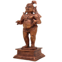 Copper Ladoo Krishna Idol, Laddu Gopal Murti, Bal Gopal Statue, Copper Krishna Pooja Sculpture, Brown, 4 Inch, 1 Piece - Image 4