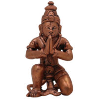 Copper Hanuman Sitting Idol, Tamra Bajrangbali Murti, Pavanputra Anjaneya Maruti Mahaveer Statue for Puja Home Decor, Brown, 3.5 Inch, 1 Piece - Image 2