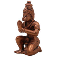 Copper Hanuman Sitting Idol, Tamra Bajrangbali Murti, Pavanputra Anjaneya Maruti Mahaveer Statue for Puja Home Decor, Brown, 3.5 Inch, 1 Piece - Image 4