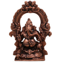 Copper Ganesha Prabhavali Idol, Handcrafted Tamra Ganapati Vinayaka Vighneshwar Murti for Pooja Room Decor & Spiritual Home Showpiece, Brown, 4 Inch, 1 Piece - Image 2