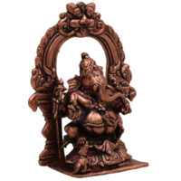 Copper Ganesha Prabhavali Idol, Handcrafted Tamra Ganapati Vinayaka Vighneshwar Murti for Pooja Room Decor & Spiritual Home Showpiece, Brown, 4 Inch, 1 Piece - Image 3