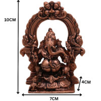 Copper Ganesha Prabhavali Idol, Handcrafted Tamra Ganapati Vinayaka Vighneshwar Murti for Pooja Room Decor & Spiritual Home Showpiece, Brown, 4 Inch, 1 Piece - Image 6