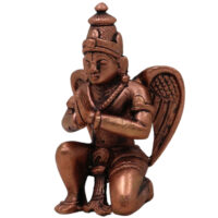 Copper Garuda Dev Idol, Tamra Vainateya Suparna Pakshiraja Murti, Vishnu Vahana Garuda Statue for Pooja Decor Temple Collection, Brown, 3.5 Inch, 1 Piece - Image 4