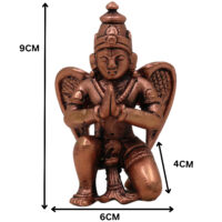 Copper Garuda Dev Idol, Tamra Vainateya Suparna Pakshiraja Murti, Vishnu Vahana Garuda Statue for Pooja Decor Temple Collection, Brown, 3.5 Inch, 1 Piece - Image 6