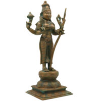 Bronze Raja Rajeshwari Idol Tripura Sundari Lalita Parameshwari Shodashi Sri Vidya Rajarajeshwari Devi Murti | Handcrafted Chola Art Shakti Sculpture for Home Temple Decor, Brown, 12.5 Inch, 1 Piece - Image 3