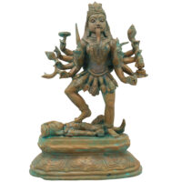 Handcrafted Bronze Goddess Kali Idol | Mahakali Bhadrakali Shyama Dakshina Kali Panchaloha Chola Art Sculpture, Brown, 12 Inch, 1 Piece - Image 2