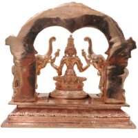 Bronze Gaja Lakshmi Idol, Sri Mahalakshmi Gajalakshmi Murti Kansya Chola Style Ashtalakshmi Vigraha Elephant Abhisheka Statue for Home Temple, Gold, 6.5 Inch, 1 Piece - Image 5