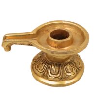 Brass Saligrama Stand Peetham for Shaligram Shila Vishnu Narayana, Traditional Shaligrama Peedam Asanam Pedestal for Pooja Mandir Vaishnava Worship, Gold, 2.5 Inch, 1 Piece - Image 3