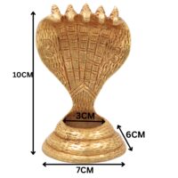 Brass Sheshnag Murti Adi Shesha Ananta Nag Vigraha Peetal Sarparaja Idol for Puja Mandir Decor, Gold, 4 Inch, 1 Piece - Image 6